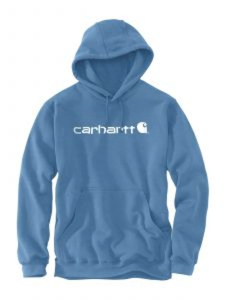 100074 Hoodie with Logo Loose fit Blue Lagoon H54 Carhartt 71Workx Front