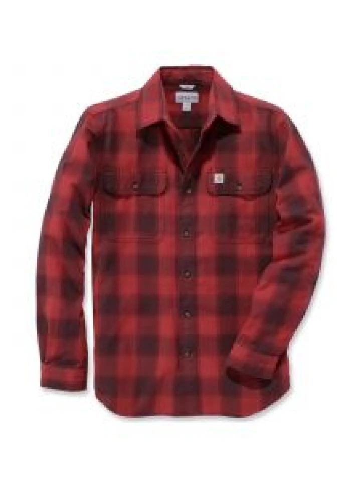 Carhartt 104144 Hubbard Slim Fit Flannel Shirt - Dark Crimson