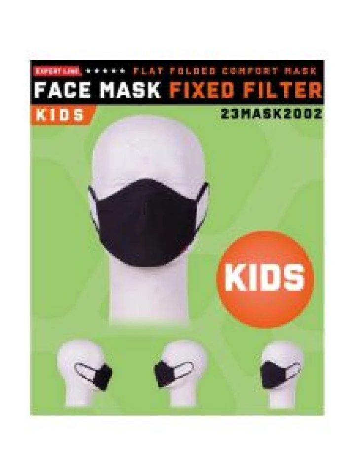 Herock Face Mask Fixed Filter for Kids - Black (washable)