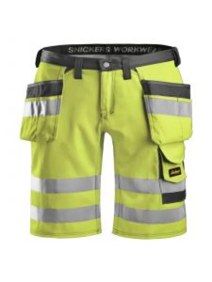 Snickers 3033 High Visibility Short Klasse 1 - High Vis Yellow/Muted Black