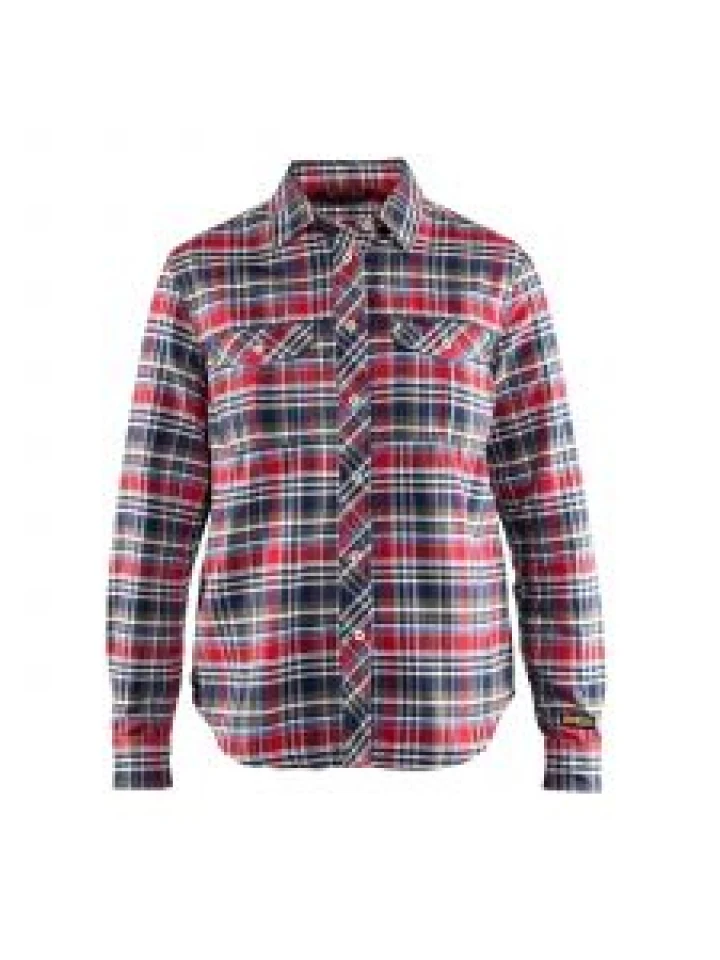 Ladies Flannel Shirt 3209 Marineblauw/Rood - Blåkläder