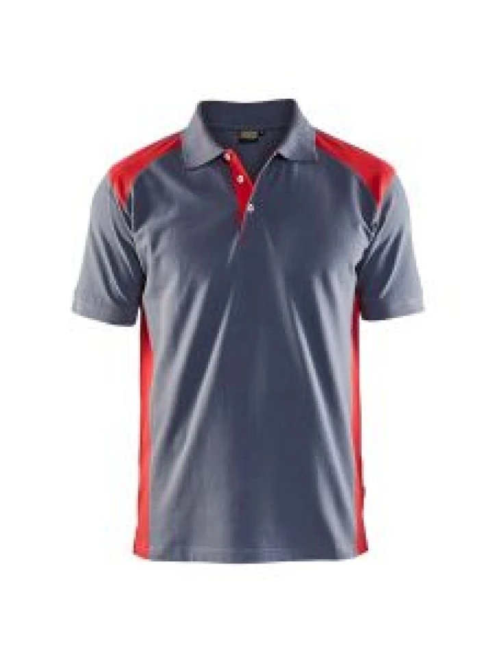 Blåkläder 3324-1050 Pique Polo Shirt - Grey/Red
