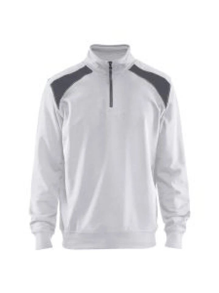 Blåkläder 3353-1158 Sweatshirt Half-Zip - White/Grey