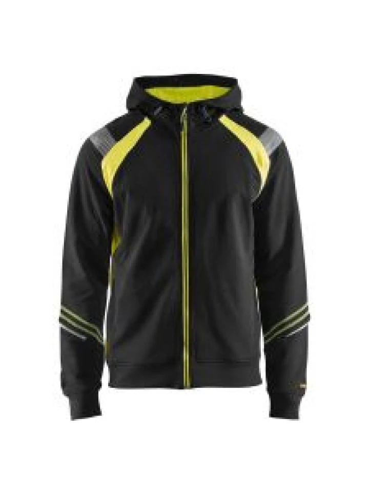 Blåkläder 3433-1158 Hooded Sweatshirt Visible Full-Zip - Black