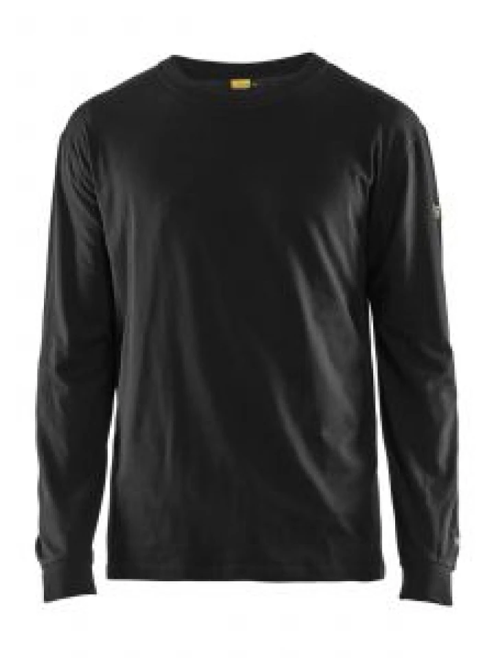 3483-1737 T-Shirt Brandwerend Lange Mouw 9900 Zwart Blåkläder 71Workx Voorkant