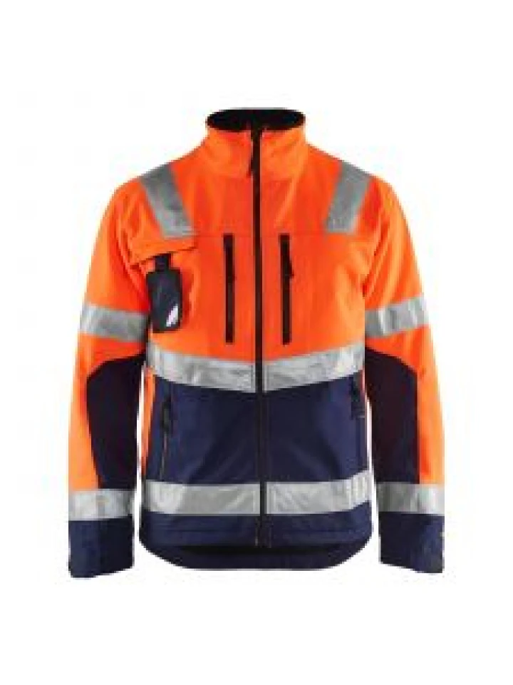 High Vis Softshell Jacket 4900 High Vis Oranje/Marine - Blåkläder