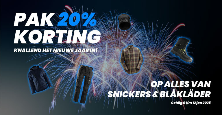 20% korting op Blåkläder & Snickers werkkleding – Begin 2025 voordelig