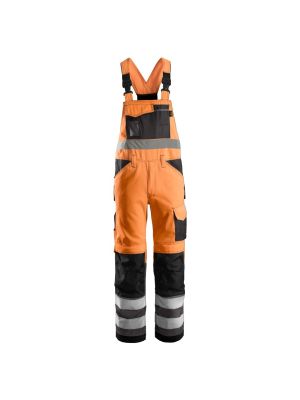 Snickers 0113 High Visibility Bib & Brace Klasse 2 - High Vis Orange/Muted Black