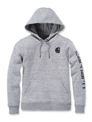 102791 Dames Hoodie met Mouw Logo - Asphalt Heather E07 - Carhartt - voor