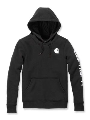 102791 Dames Hoodie met Mouw Logo - Black 001 - Carhartt - voor