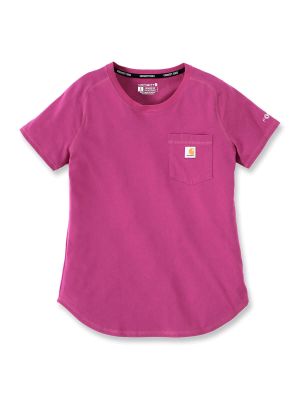 105415 Dames Werk T-shirt Pocket Force Carhartt 71workx Magenta Agate P37 voor