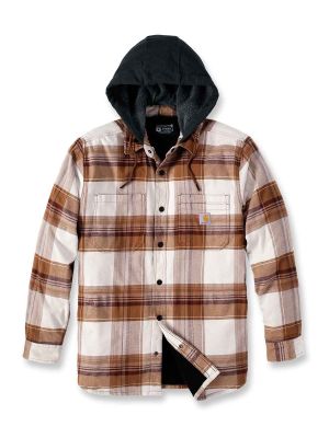 105938 Houthakkers Jas Flanel Sherpa Carhartt 71workx Brown 211 voor