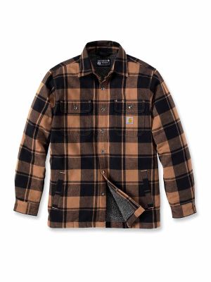 105939 Houthakkers Jas Flanel Sherpa Carhartt 71workx Brown 211 voor