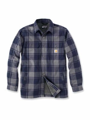 105939 Houthakkers Jas Flanel Sherpa Carhartt 71workx Navy 412 voor