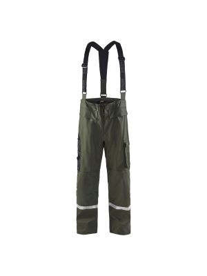 Rain Trousers High Vis Level 2 1302 Army Groen - Blåkläder