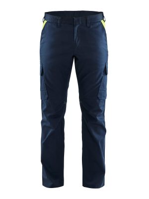 1444-1832 Industrie Werkbroek Stretch Blåkläder Donker Marineblauw High Vis Geel 8633 71workx Voor