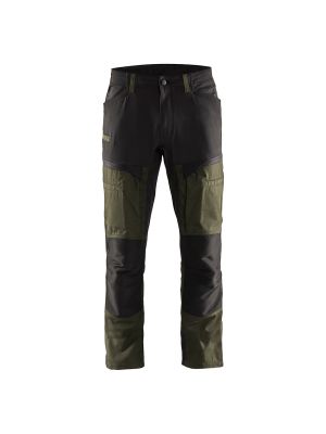 Blåkläder 1456-1845 Service Trousers Stretch - Dark Olive Green/Black