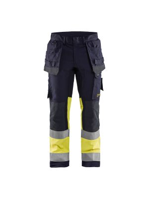 Trouser Multinorm Inherent With Stretch 1487 Marine/High Vis Geel - Blåkläder