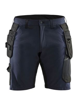 15201645 Korte Werkbroek 4-weg Stretch Blåkläder Donker Marineblauw Zwart 8699 71workx voor