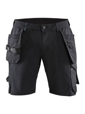 15201645 Korte Werkbroek 4-weg Stretch Blåkläder Zwart Donkergrijs 9998 71workx voor