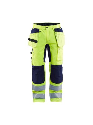 High Vis Trousers With Stretch 1552 High Vis Geel/Marine - Blåkläder