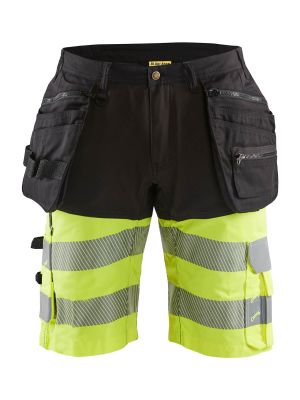 1596-1811 High Vis Short Work Trouser 9933 Black/Yellow Blåkläder 71Workx Front