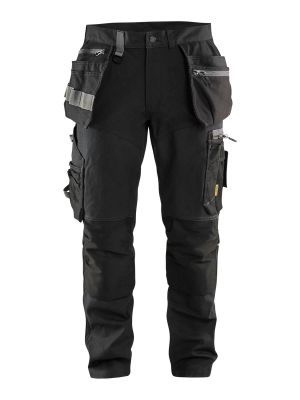 1599-1343 Work Trouser Holster Pockets Stretch - 9900 Black Blåkläder 71Workx Front
