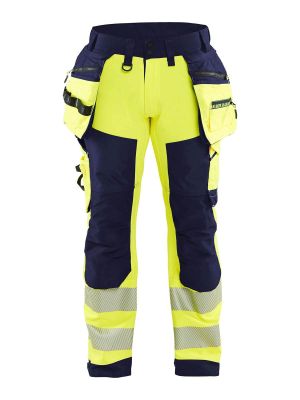 1820-2513 Werkbroek Softshell Blåkläder High Vis Geel Marineblauw 3389 71workx Voor