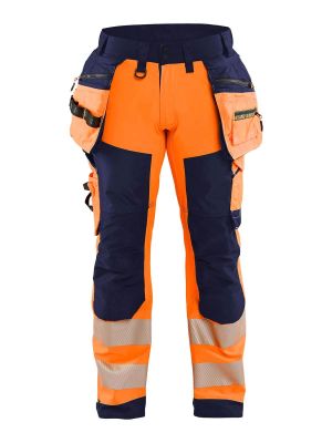 1820-2513 Werkbroek Softshell Blåkläder High Vis Oranje Marineblauw 5389 71workx Voor