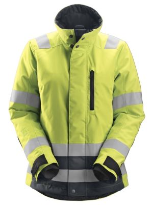 Snickers 1137 AllroundWork, High-Vis 37.5® Isolerend Damesjack Klasse 2/3 - High Vis Yellow/Steel Grey