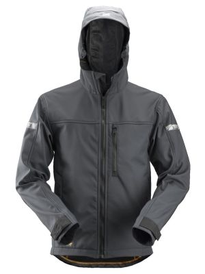 Snickers 1229 AllroundWork, Softshell Jack met Capuchon - Steel Grey