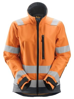 Snickers 1237 AllroundWork, High-Vis Softshell Damesjack Klasse 2/3 - High Vis Orange