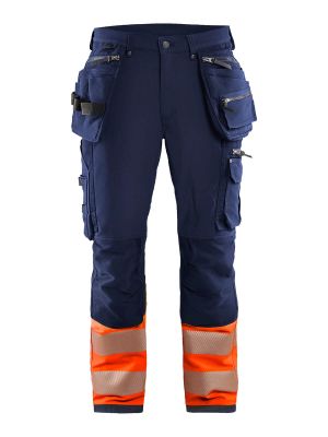 1993-1642 High Vis Werkbroek Stretch 8953 Marineblauw/Oranje Blåkläder 71Workx Voorkant