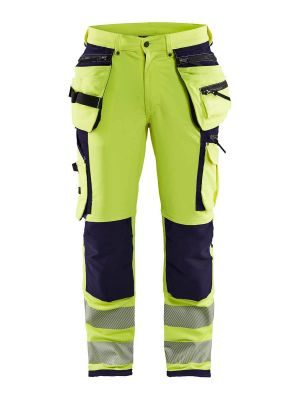 19971642 High Vis Werkbroek Holsterzakken 4-Way Stretch Geel Marine 3389 Blåkläder 71workx voor