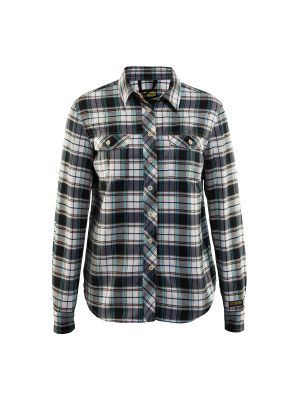 Ladies Flannel Shirt 3209 Zwart/Off-White - Blåkläder