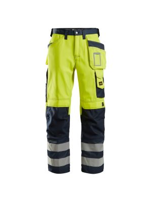 Snickers 3233 Werkbroek+ Holsterzakken High Visibility Klasse 2 - Yellow/Navy