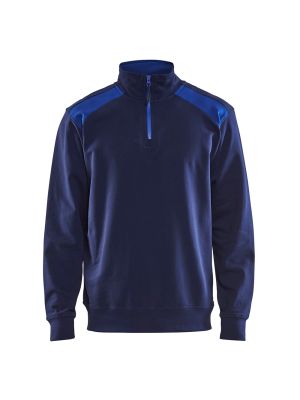 Blåkläder 3353-1158 Sweatshirt Half-Zip - Navy/Cornflower Blue