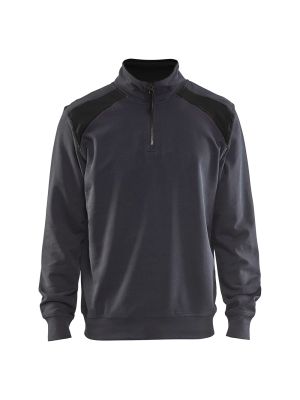 Blåkläder 3353-1158 Sweatshirt Half-Zip - Medium Grey/Black