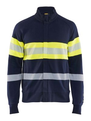 3462-1762 Werkvest Multinorm Blåkläder Donker Marineblauw High Vis Geel 8933 71workx Voor

