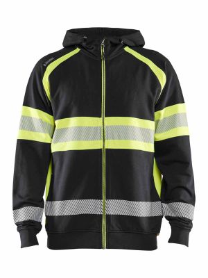 35521158 High Vis Werk Hoodie Klasse 1 Zwart Geel 9933 Blåkläder 71workx voor