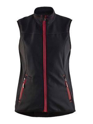 Blåkläder 3851-2516 Dames Softshell bodywarmer - Zwart/Rood XXL