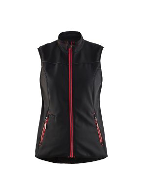 Ladies Softshell Gilet 3851 Zwart/Rood - Blåkläder