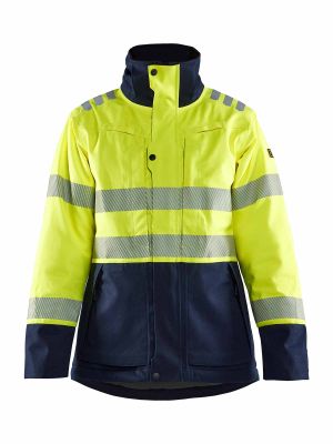 4917-1534 Dames Multinorm Winterjas Blåkläder High Vis Geel Marine 3389 71workx Voor
