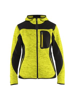 Blåkläder 4931-2117 Women's Knitted Jacket with Softshell - High Vis Yellow