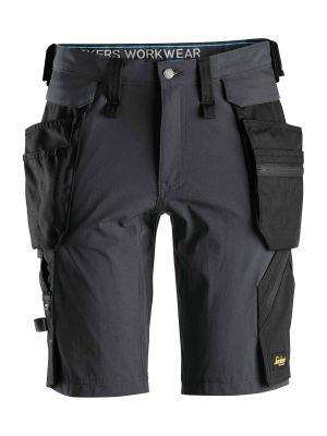 6108 Korte Werkbroek Holsterzakken Stretch LiteWork Snickers 71workx Steel Grey 5804 voor