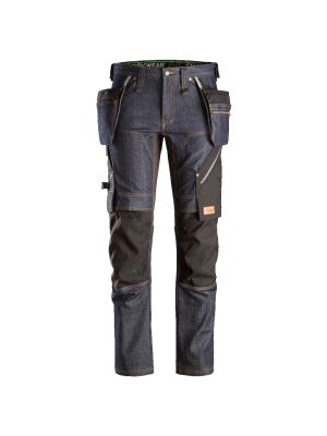 Snickers 6955 FlexiWork, Denim Werkbroek+ met Holsterzakken - Denim