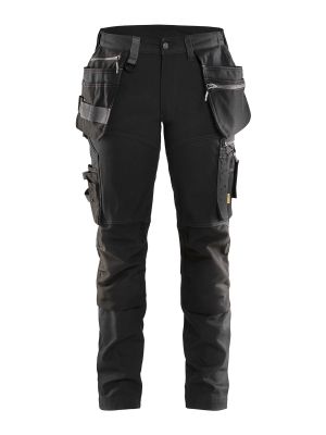 7115-1343 Dames Werkbroek Stretch - Blåkläder - zwart - voorkant