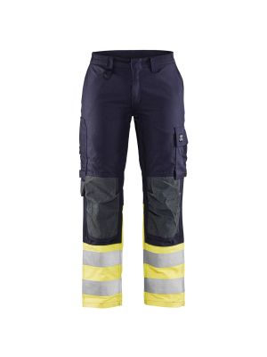 Ladies Multinorm Inherent Trouser 7188 Navy Blue/Yellow - Blåkläder