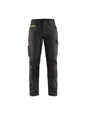 Ladies Service Trousers With Stretch 7195 Zwart/High Vis Geel - Blåkläder