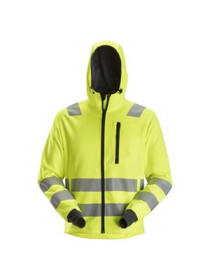 Snickers 8039 AllroundWork, High-Vis Hoodie met Zipper KL2 / KL3 - High Vis Yellow